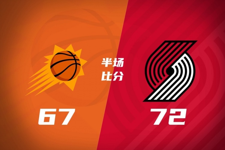 半场战报-杨瀚森未出场 开拓者领先太阳5分 克林根13+11